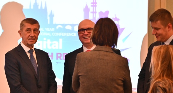 Andrej Babiš na konferenci Digitální Česko 2019, 7. února 2019 v Černínském paláci.