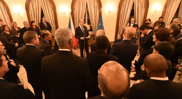 Předseda vlády Bohuslav Sobotka se v Lichtenštejnském paláci setkal s diplomatickým sborem, 19. ledna 2017.