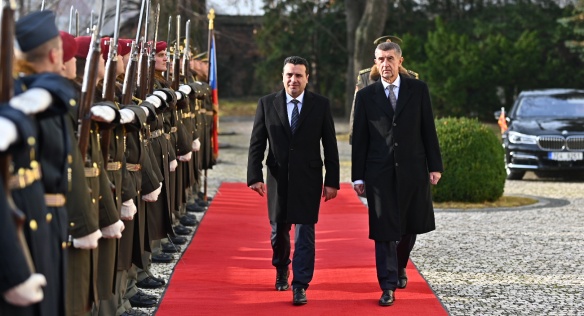 Prime Minister Andrei Babiš receives the Prime Minister of North Macedonia Zoran Zaev, 17 December 2019.