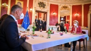 Předsedkyně Evropské komise Ursula von der Leyenová na tiskové konferenci s premiérem Andrejem Babišem, 19. července 2021. 